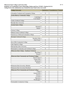 Minnesota State Colleges and Universities (Updated 6/6/14)