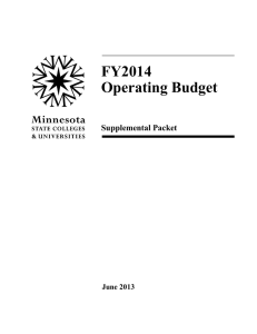 FY2014 Operating Budget  Supplemental Packet