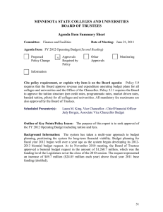 MINNESOTA STATE COLLEGES AND UNIVERSITIES BOARD OF TRUSTEES  Agenda Item Summary Sheet