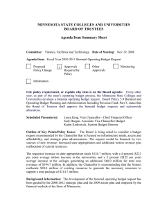 MINNESOTA STATE COLLEGES AND UNIVERSITIES BOARD OF TRUSTEES  Agenda Item Summary Sheet