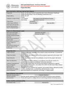 Project Narrative Basic Information: 2018 State Appropriation Request