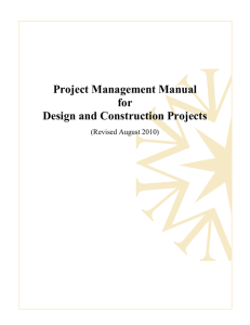 Project Management Manual for Design and Construction Projects