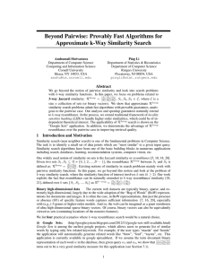 Beyond Pairwise: Provably Fast Algorithms for Approximate k-Way Similarity Search