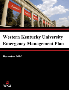 Western Kentucky University Emergency Management Plan December 2014