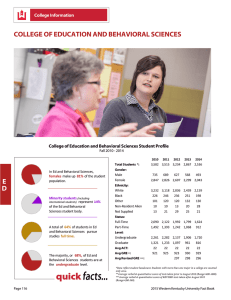 COLLEGE OF EDUCATION AND BEHAVIORAL SCIENCES College Information Fall 2010 - 2014