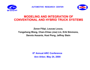 MODELING AND INTEGRATION OF CONVENTIONAL AND HYBRID TRUCK SYSTEMS