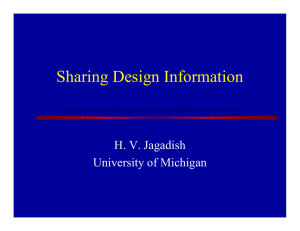 Sharing Design Information H. V. Jagadish University of Michigan