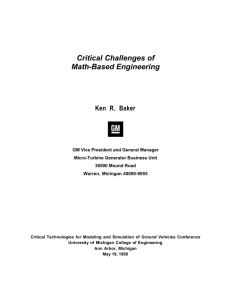 Critical Challenges of Math-Based Engineering Ken R. Baker