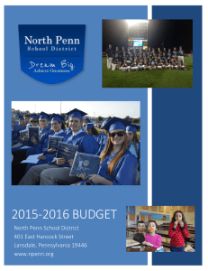 2015‐2016 BUDGET  North Penn School District  401 East Hancock Street 