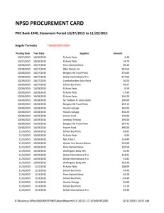 NPSD PROCUREMENT CARD PNC Bank 1940, Statement Period 10/27/2015 to 11/25/2015 TRANSPORTATION