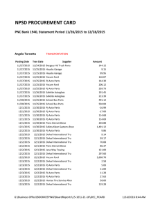 NPSD PROCUREMENT CARD PNC Bank 1940, Statement Period 11/26/2015 to 12/28/2015 TRANSPORTATION