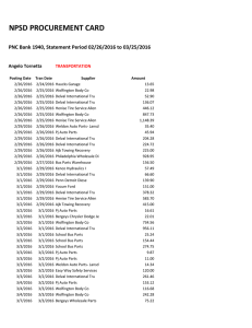 NPSD PROCUREMENT CARD PNC Bank 1940, Statement Period 02/26/2016 to 03/25/2016 TRANSPORTATION