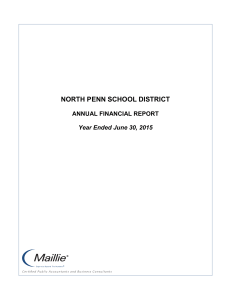 NORTH PENN SCHOOL DISTRICT ANNUAL FINANCIAL REPORT Year Ended June 30, 2015