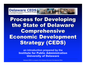 Process for Developing the State of Delaware Comprehensive Economic Development