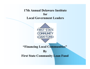 17th Annual Delaware Institute for Local Government Leaders “Financing Local Communities”