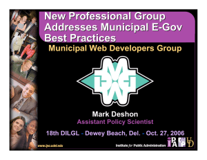 New Professional Group Addresses Municipal E-Gov Best Practices Municipal Web Developers Group