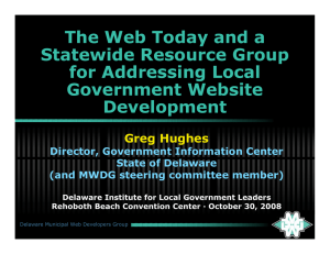 The Web Today and a Statewide Resource Group for Addressing Local Government Website