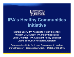 IPA’s Healthy Communities Initiative