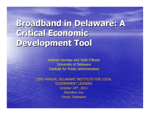 Broadband in Delaware: A Critical Economic Development Tool