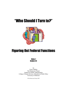“Who Should I Turn to?” Figuring Out Federal Functions  Civics 1