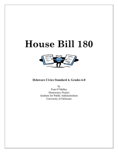 House Bill 180 Delaware Civics Standard 4, Grades 6-8 by