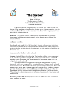 “The Election”  Fran O’Malley The Democracy Project