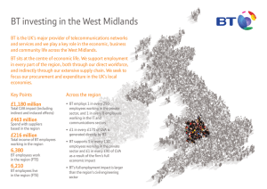 BT investing in the West Midlands