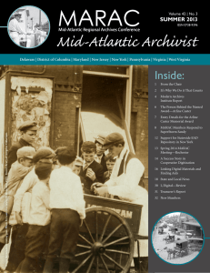 Mid-Atlantic Archivist Summer 2013