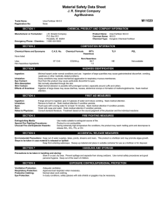 Material Safety Data Sheet J. R. Simplot Company AgriBusiness M11020
