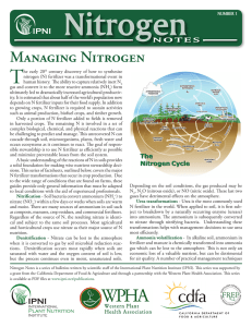 Nitrogen T Managing Nitrogen N O T E S