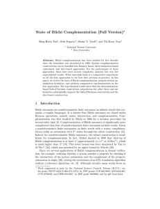 State of B¨ uchi Complementation (Full Version) ? Ming-Hsien Tsai