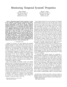 Monitoring Temporal SystemC Properties Deian Tabakov Moshe Y. Vardi