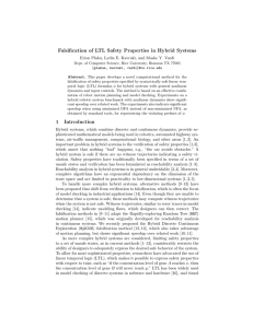 Falsification of LTL Safety Properties in Hybrid Systems