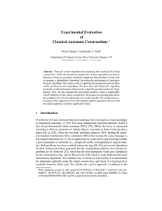 Experimental Evaluation of Classical Automata Constructions ⋆