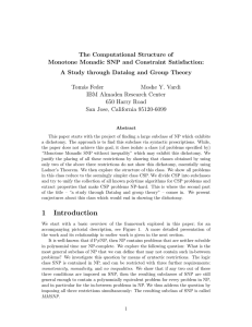 The Computational Structure of Monotone Monadic SNP and Constraint Satisfaction: