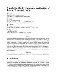 Simple On-the-fly Automatic Verification of Linear Temporal Logic