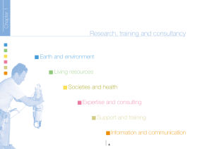 Research, training and consultancy communication Earth and environment Living resources