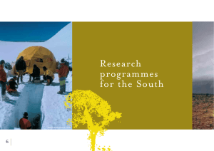 Research programmes for the South 6