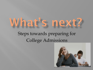Steps towards preparing for College Admissions