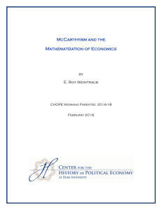 McCarthyism and the Mathematization of Economics by
