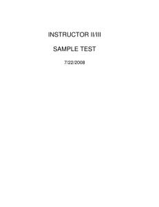 INSTRUCTOR II/III SAMPLE TEST 7/22/2008