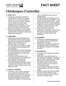 FACT SHEET Chickenpox (Varicella)