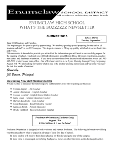 Enumclaw High School What’s the BUZZZZZZ NEWSLETTER  SUMMER 2015