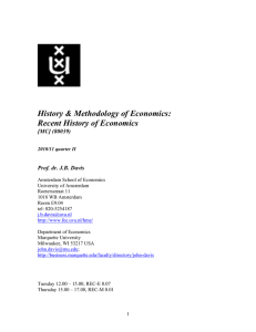 History &amp; Methodology of Economics: Recent History of Economics [MC] (80039)