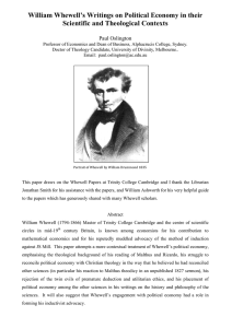 William Whewell’s Writings on Political Economy in their  Paul Oslington