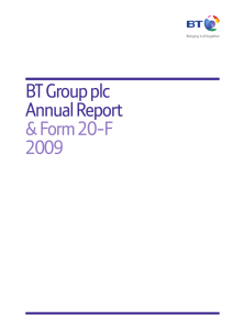 BT Group plc Annual Report &amp; Form 20-F 2009