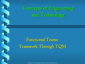 Concepts of Engineering and Technology Functional Teams: Teamwork Through TQM