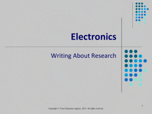 Electronics Writing About Research 1