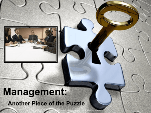 Management: Another Piece of the Puzzle