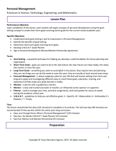 Personal Management Lesson Plan Practicum in Science, Technology, Engineering, and Mathematics